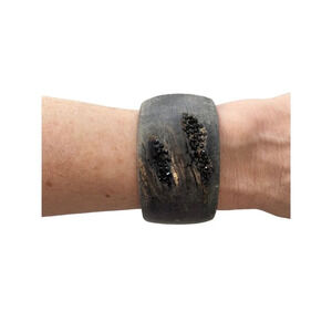 Zeffira Matte Horn Cuff Swarovski Crystal Detail